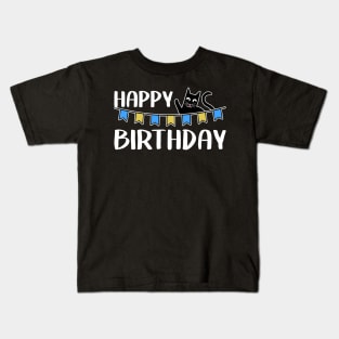 Happy Birthday Cat Dad Owner Sweet Funny Gift Present Kids T-Shirt